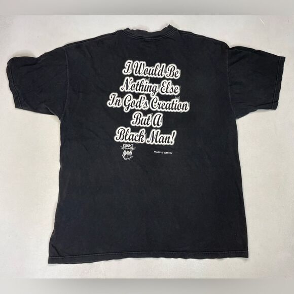 VINTAGE The Original Black Man Graphic T-shirt Men XXL Black God Religion - Picture 3 of 6